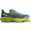 HOKA ONE ONE SPEEDGOAT 5 SCARPA RUNNING TRAIL UOMO - STONE BLUE/DARK CITRON