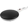 G3 Ferrari G10306 Crepiera, 800 W, Piastra 20cm, Uso facile, Completo di ciotola per impasto, Maniglia antiscottatura, Bianco