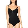 Bodyeffect - Body Contenitivo Invisibile e Senza Ferretto con Tassello Antibatterico con Spallino Stretto e Regolabile Art. 510119 (S/M, Nero)