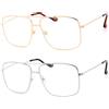 NEW VISION 2 Pack Occhiali Da Lettura Uomo Stile Retro Aviatore Occhiali Da Vista UV400 Occhiali Lettura per Uomo Donna NV5728 (Argento+Oro, 1.5, Diottria)