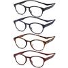 NEW VISION 4 Pack Occhiali Da Lettura Uomo, Occhiali Da Lettura con Calamita, CE, UV400, Stile Classico Occhiali Lettura per Uomo Donna, NV3312 (4 Colori, 1.5, Diottria)