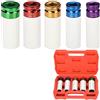 Noosverl Set di 5 dadi per avvitatore a percussione, dadi per ruota 15 17 19 21 22 mm, inserto per chiave a bussola da 1/2 pollici per coppia e avvitatore a percussione, viti per ruota