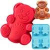 HGSHUO Stampo in Silicone Orso Stampo per Torta 3D Silicone Stampo Cioccolato Stampi per Cottura a Motivi Dolci Sapone Muffin Stampo da Forno Halloween Natale