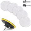 Norhogo Kit 8 Pezzi di Lucidatura Auto, 100mm Tamponi Lucidatura Lana, 5 Pezzi Tamponi per Lucidatura Auto, Tamponi per Lucidatura Auto con M10 Adattatore Trapano e Adattatore Esagonale