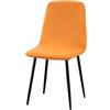 Meigeh Coprisedie per Sala da Pranzo Coprisedia Scandinavi Elasticizzato Fodere Coprisedia con Schienale Tondo Coprisedie Scandinavi 6 pezzi Arancia