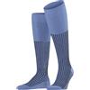 FALKE Oxford Stripe M KH cotone al ginocchio fantasia 1 paio, Calzini lunghi Uomo, Blu (Cornflower Blue 6554), 41-42