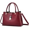 FOLOVEYA Mode Borsa Donna Borsa a Mano Elegante Borsetta Borsa a Tracolla in Pelle PU Firmate Borse Tote Borse a Spalla per Shopping Partito Lavoro Incontri Rosso A