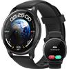 Parsonver Smartwatch Uomo Donna Con Chiamate Bluetooth, 5ATM Impermeabile per Nuoto, 44 mm Orologio Fitness Con 100+ Sportive, Frequenza Cardiaca, SpO2, Sonno, Nero, SR3