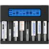 Palogreen 18650 Caricabatterie - 21700 Caricabatteria con LCD, Funzione di Scarica per Batterie Ricaricabili Li-Ion LiFePO4 21700 26650 CR123A 13650 16340(RCR123)18350 18700