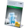 SIGEL Espositore da tavolo 15 x 21,50 cm | TA212, inclinato, A5 verticale, resistente ai raggi UV, acrilico trasparente