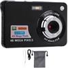 ciciglow Videocamera Portatile, Fotocamera per Vlogging 4K 48MP con Zoom Digitale 8x con Schermo da 2,7 Pollici, Luce di Riempimento, 20 Filtri, Fotocamera da Viaggio Compatta (BLACK)