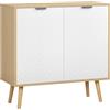 HOMCOM Mobile Multiuso Moderno in Truciolato e Legno di Pino con Ripiano Interno Regolabile su 3 Livelli, 77x35x77.5 cm|Aosom