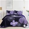 WONGS BEDDING Copriletto 220 x 240 cm, morbido copriletto estivo trapuntato, per letto matrimoniale, in microfibra, con 2 federe 50 x 75 cm