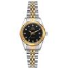 OIDEA Coppia di orologi da donna in acciaio inox: nero orologio da polso analogico al quarzo calendario strass quadrante con lancette luminose, regalo per donne partner, Bracciale