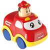 Bieco spinta e Los vigili del fuoco, rosso, semovente, Press & Go auto per i bambini, giocattolo veicolo dietro strisciando per i bambini da 9M, 19.002.702