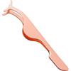 DAZISEN Pinzette per Ciglia In Acciaio Inox - Punta Curva Coda di Pesce Ciglia Finte Clip di Estensione Clip per ciglia Applicatore per Caricare e Scaricare Ciglia Finte (Oro Rosa)