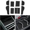 CDEFG Compatibile con VW Tiguan 3 2024 2025 Tappetino Antiscivolo Antipolvere Antigraffio Tappetini in Gomma Console Centrale per Auto Compatibile con Tiguan 2024 Accessori (Nero)