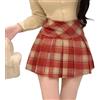 CBLdF Gonna Lunga da Donna Gonna Scozzese Invernale Minigonna a Pieghe Scozzese Sexy Carina da Donna-R-XL