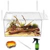 Reptile Growth reptile tank【Nessun assemblaggio】 Recinzione per rettili con pulsante magnetico.30 x 20 x 15 cm Gabbia per recinzione per serpenti addensati, vasca per l'allevamento di rettili impilabile