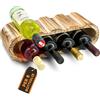 SIMPLEX DOMO Cantinetta Vino Rustica - Portabottiglie in Legno per 8 Bottiglie, 2 Ripiani - Design Senza Tempo, Oliato - Cantinetta Slim per Cucina, Sala da Pranzo, Soggiorno
