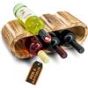 SIMPLEX DOMO Cantinetta Vino Rustica - Portabottiglie per 6 Bottiglie, 2 Ripiani - Design Senza Tempo, Legno Oliato - Cantinetta Slim per Cucina, Sala da Pranzo, Soggiorno