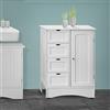 ML DESIGN modern living ML-Design Mobile Bagno con 4 Cassetti e Anta 55x81x30 cm Armadietto Stile Country Armadio Mobiletto Cassettiera Portaoggetti Multiuso Salvaspazio Arredo Camera da Letto Soggiorno in Legno MDF Bianco