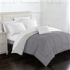 IlGruppone Il Gruppone Passione Casa Trapunta Invernale Piumino Tinta Unita Double Face Caldo Piumone Bicolore Imbottitura Coperta Anallergica Traspirante(Grigio-Grigiochiaro,Singolo)