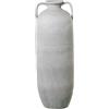 DRW Vaso da pavimento con manici in ceramica bianco sabbia 32x32x80cm