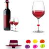 Avilia Set Tappo in Silicone per Bottiglia di Vetro di Vino o Champagne con 6 Segna Calici in Legno Colorati - Ideale per Feste Divertenti e Occassioni Speciali - Ottimo Anche Come Idea Regalo