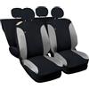 Auto Accessori Lupex Coprisedili Auto Compatibili con Cinquecento 500, Made in Italy, tessuto policotone, set anteriori e posteriori (Nero - Grigio Chiaro con schienale posteriore intero)