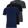 BOSS 3-Pack Crew Neck Cotton Jersey T-Shirts T-Shirt, Blu, Blu Navy, Grigio Scuro, Nero, S Uomo