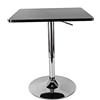 WOQLIBE Tavolo da bistrot da bar, tavolo da festa, design con base a tromba, piano girevole in robusto MDF, regolabile in altezza, arredamento, nero