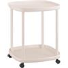 Generic Tavolino Da Salotto Moderno Con Ruote 2-3 Piani Tavolino Divano Tavolo Da Letto Salvaspazio，Tavolino Quadrato(Khaki,43 * 43 * 54cm)