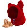 Generico Cappello Invernale per Cani, Rosso, S, Pile Polare, Resistente all'Acqua, con Cappuccio, per Cani di Taglia Media