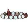 Tamashii bracciale unisex originale Tibetano realizzato realizzato con pietra naturale Larimar e cordoncino marrone.Tg unica.BHS900-297