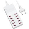 Binamao Caricatore USB Multiplo, Binamao 50W Stazione di Ricarica 10-Port Caricabatterie USB Multipla, Alimentatore USB, Caricabatterie Smartphone per iPhone 15/14/13/12/Pro iPad Samsung Galaxy Pixel Xiaomi
