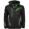 Geographical Norway Royaute Men - Giacca Cappuccio Softshell Impermeabile Uomo - Giacca Vento Tattica Da Esterno - Escursionismo Sci Autunno Inverno Primavera (Verde nero 3XL)