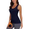 WOWENY Canottiera termica da donna calda in pile, senza maniche, biancheria intima termica, base layer senza maniche, Blu scuro, L