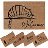 SPOTTED DOG GIFT COMPANY Zerbino Ingresso Esterno Interno 40x60 cm - Zerbino Ingresso Casa In Fibra Naturale di Cocco, Resistente - Con Base Antiscivolo con Gatto Soriano