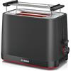 Bosch TAT3M123 MyMoment Tostapane Compatto, 2 Scomparti, per Riscaldare e Scongelare, con Griglia Scaldapane, Sistema di Sollevamento High Lift, Vassoio Raccoglibriciole e Spegnimento Automatico, Nero