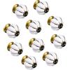 Nacnic Set di 8 pomelli in ceramica bianca con dettagli dorati, dipinti a mano con diversi disegni. Maniglie artigianali per armadi, cassetti, cassettiere e appendiabiti. Pomelli classici da 40 mm