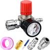 Preciva 1/4 Regolatore di Pressione Aria - Preciva standard UE Interruttore valvola con manometro 175 PSI per compressore d'aria