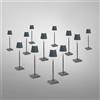 zafferano Poldina set da 12 lampada da tavolo ricaricabile, LED con stazione di ricarica, LD0490RP+LD0490N3#12, Poldina [Lampade per Interni > Lampade da Tavolo]