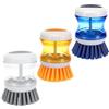 Gowkeey Spazzola Piatti con Dispenser, 3 Pezzi Spazzola per Piatti con Dosatore di Detersivo per Piatti, Dispenser di Sapone Lavaggio per Piatti,Pentole,Lavandini