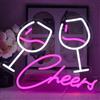 UExnkj-Y Luci al Neon Bar Cheers al Neon alimentato tramite cavo USB con interruttore bar per feste con armadietto del vino neon decorative