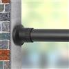 Vailge - Bastone telescopico per tende, senza foratura, regolabile, utilizzabile come asta appendiabiti o bastone per tenda da doccia (nero, 210-310 cm)
