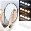 Liuyife Luce per Specchio di vanità Hollywood LED con 3 Modalità di Colore, Alimentata a USB, Dimmerabile, 4 lampadine LED, 3000K-6500K, Adatto per Luce Specchio Vanità / Armadio / Scrivania (senza specchio)