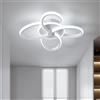 KUKAK Plafoniera LED,Lampada da Soffitto Moderna 32W 3400lm, Plafoniere Design Fiore,Lampadario acrilico bianca per Soggiorno Cucina Bagno Camera da Letto Corridoio,Luce Bianco Freddo 6000K