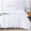 Utopia Bedding Copripiumino singolo - Copripiumino in Microfibra di Poliestere 135x200cm + Federa con orlo plissettato 80x80cm - Bianco