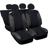 Auto Accessori Lupex Coprisedili Auto Compatibili con Cinquecento 500, Made in Italy, tessuto policotone, set anteriori e posteriori (Nero - Grigio Scuro con schienale posteriore 50e50)